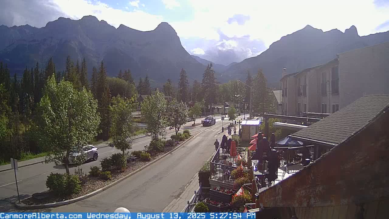 Canmore Mt. Lawrance Grassi & Ha Ling Peak View Live Cam - Canmore, Alberta's Rockies, Alberta, Canada