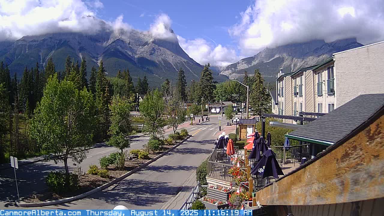 Canmore Mt. Lawrance Grassi & Ha Ling Peak View Live Cam - Canmore, Alberta's Rockies, Alberta, Canada