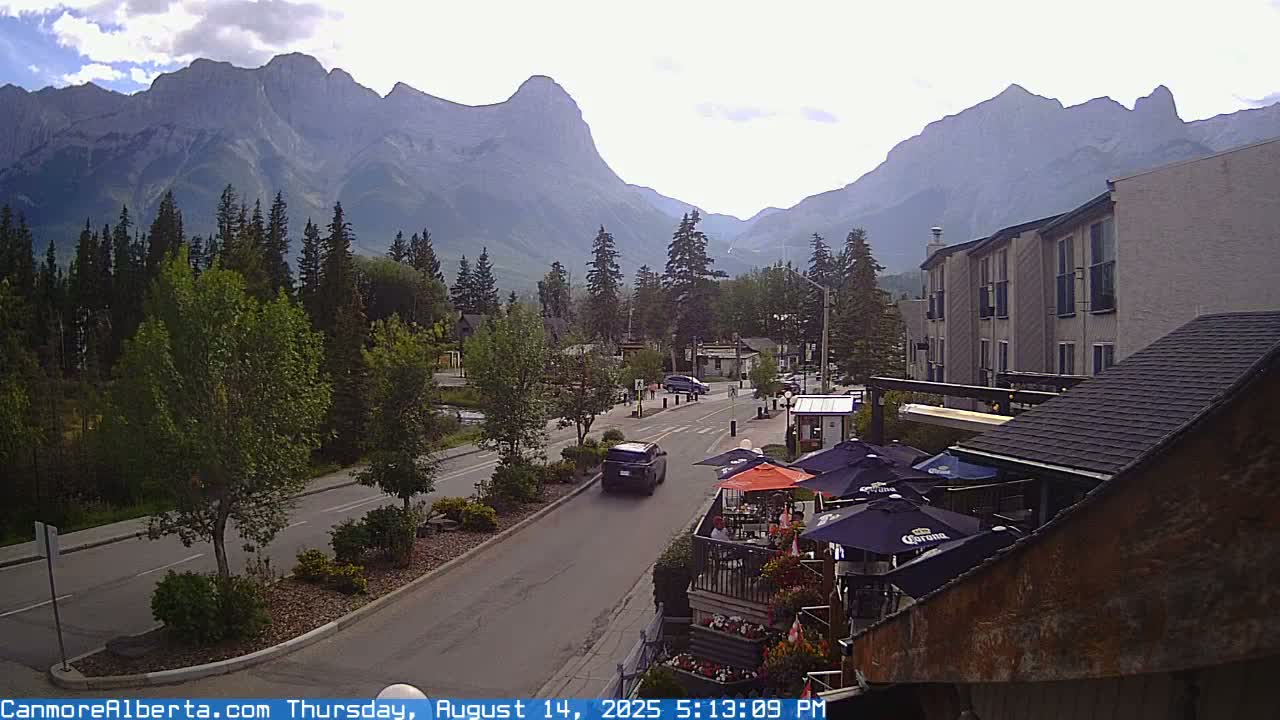 Canmore Mt. Lawrance Grassi & Ha Ling Peak View Live Cam - Canmore, Alberta's Rockies, Alberta, Canada