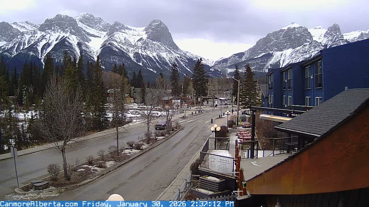 Canmore Mt. Lawrance Grassi & Ha Ling Peak View Live Cam - Canmore, Alberta's Rockies, Alberta, Canada
