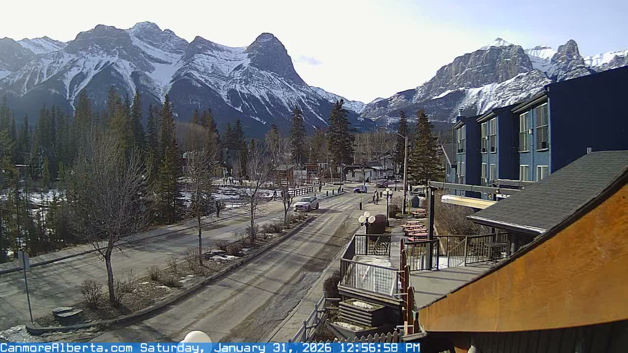 Canmore Mt. Lawrance Grassi & Ha Ling Peak View Live Cam - Canmore, Alberta's Rockies, Alberta, Canada
