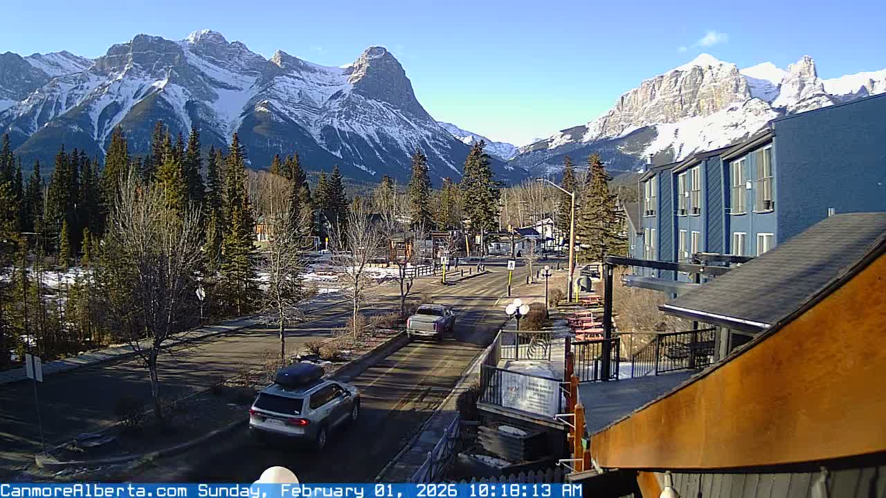 Canmore Mt. Lawrance Grassi & Ha Ling Peak View Live Cam - Canmore, Alberta's Rockies, Alberta, Canada
