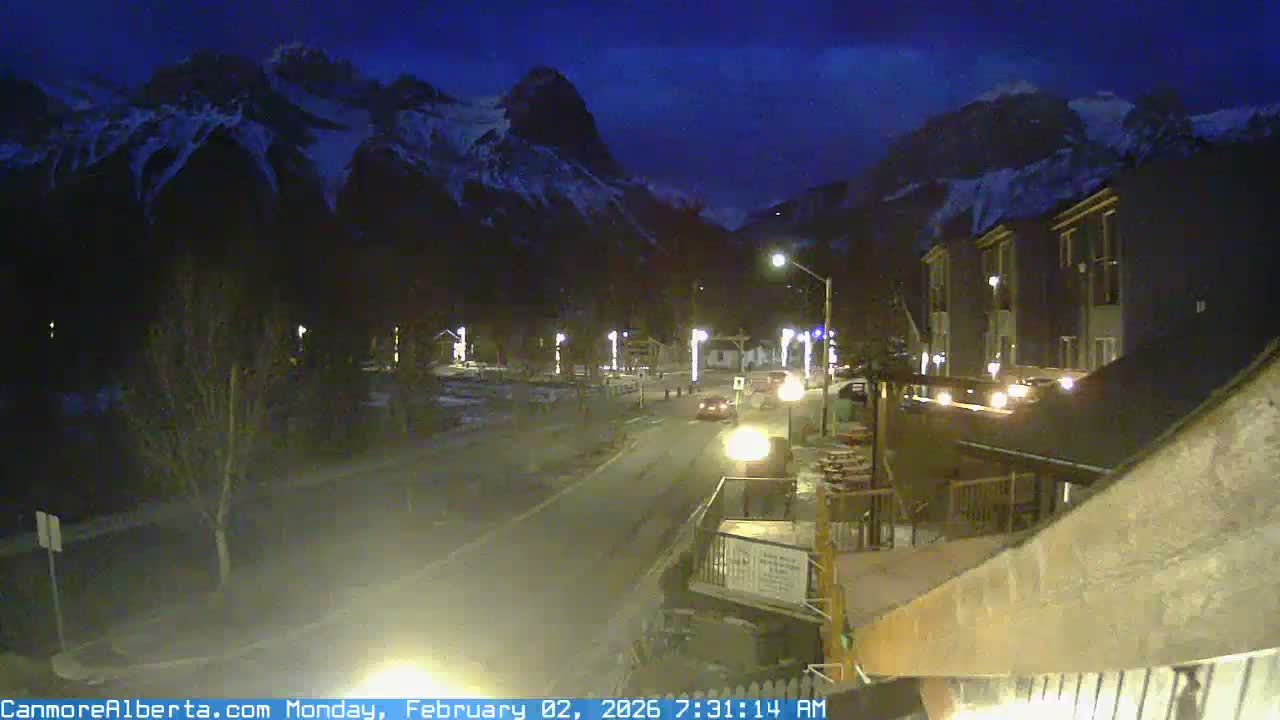 Canmore Mt. Lawrance Grassi & Ha Ling Peak View Live Cam - Canmore, Alberta's Rockies, Alberta, Canada
