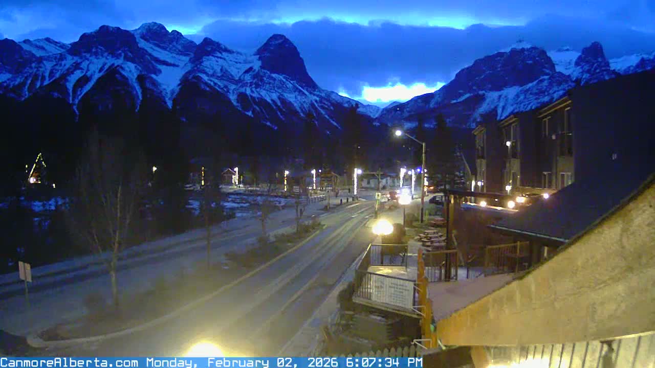 Canmore Mt. Lawrance Grassi & Ha Ling Peak View Live Cam - Canmore, Alberta's Rockies, Alberta, Canada