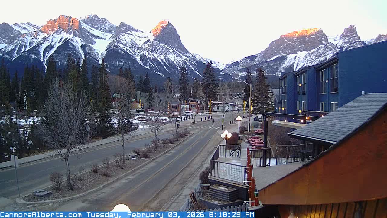 Canmore Mt. Lawrance Grassi & Ha Ling Peak View Live Cam - Canmore, Alberta's Rockies, Alberta, Canada