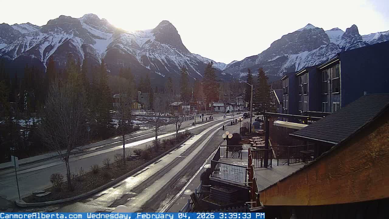 Canmore Mt. Lawrance Grassi & Ha Ling Peak View Live Cam - Canmore, Alberta's Rockies, Alberta, Canada