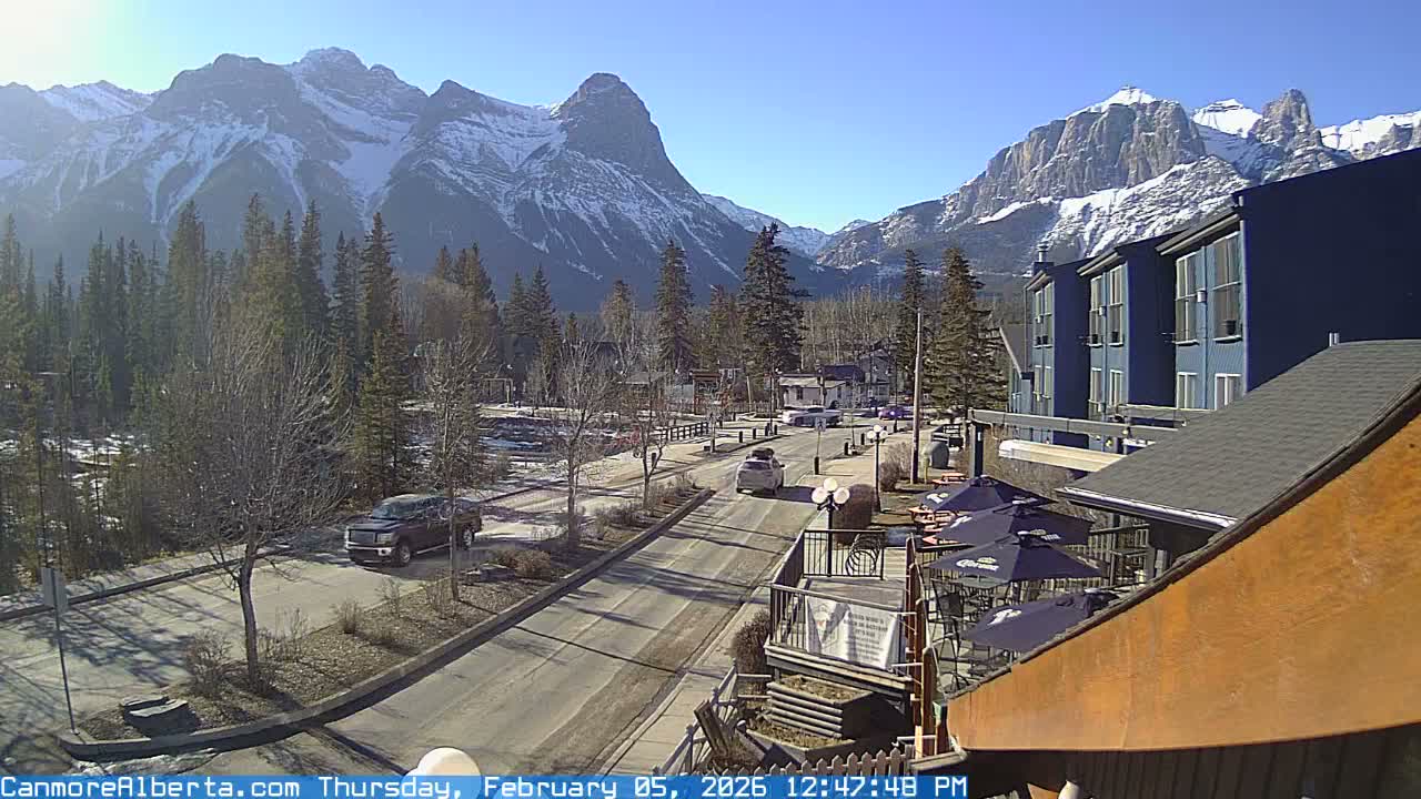 Canmore Mt. Lawrance Grassi & Ha Ling Peak View Live Cam - Canmore, Alberta's Rockies, Alberta, Canada