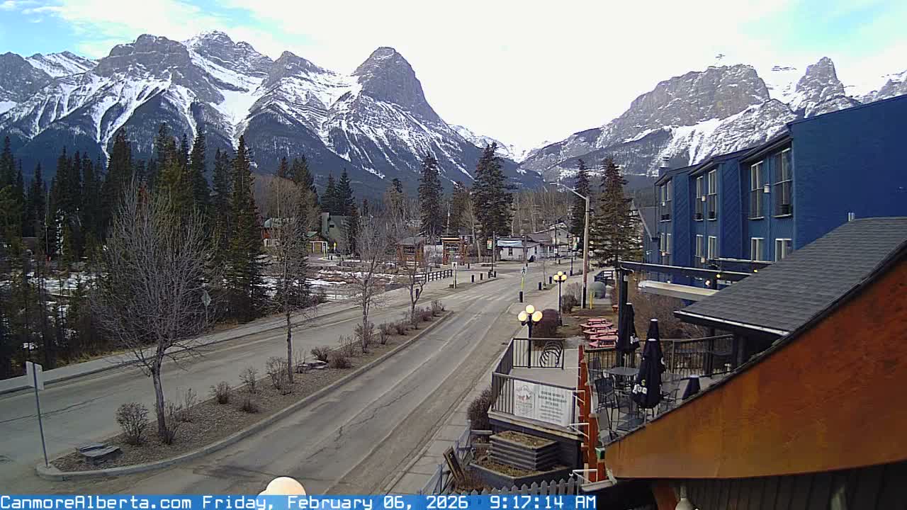 Canmore Mt. Lawrance Grassi & Ha Ling Peak View Live Cam - Canmore, Alberta's Rockies, Alberta, Canada