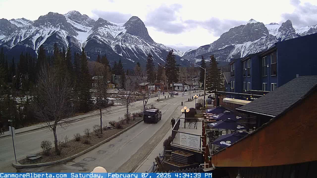 Canmore Mt. Lawrance Grassi & Ha Ling Peak View Live Cam - Canmore, Alberta's Rockies, Alberta, Canada