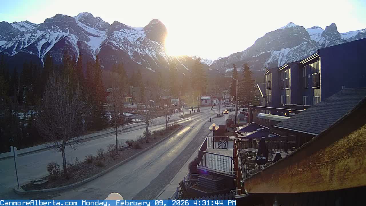 Canmore Mt. Lawrance Grassi & Ha Ling Peak View Live Cam - Canmore, Alberta's Rockies, Alberta, Canada