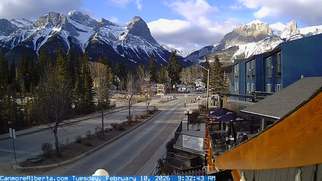Canmore Mt. Lawrance Grassi & Ha Ling Peak View Live Cam - Canmore, Alberta's Rockies, Alberta, Canada