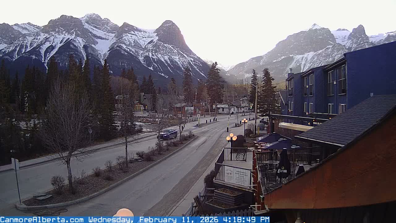 Canmore Mt. Lawrance Grassi & Ha Ling Peak View Live Cam - Canmore, Alberta's Rockies, Alberta, Canada