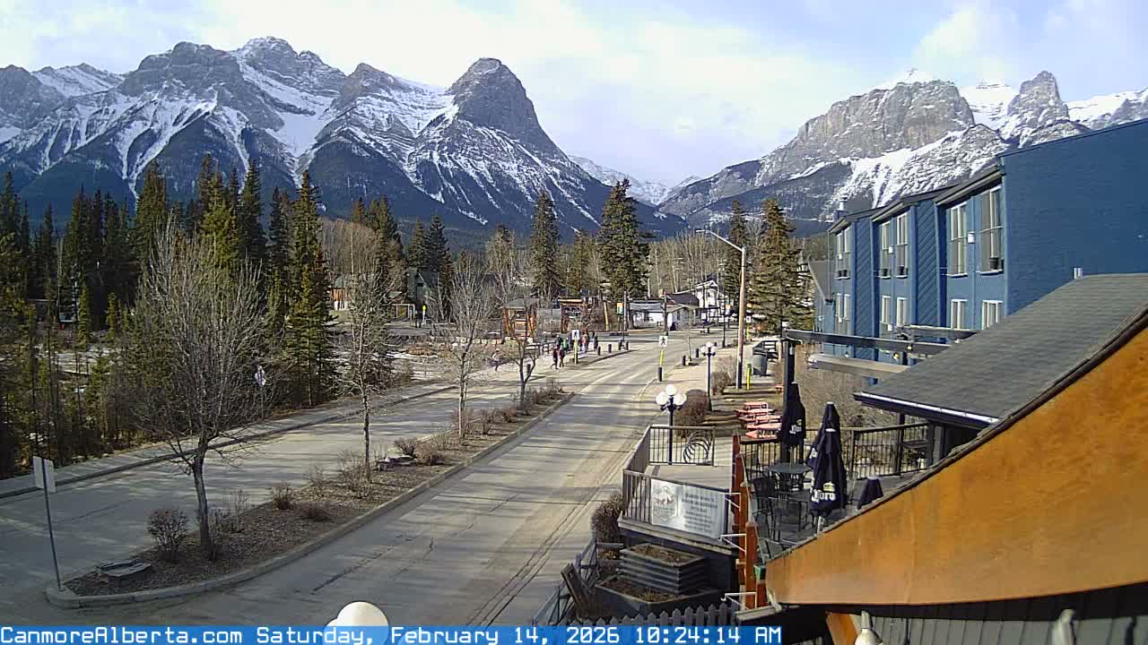 Canmore Mt. Lawrance Grassi & Ha Ling Peak View Live Cam - Canmore, Alberta's Rockies, Alberta, Canada