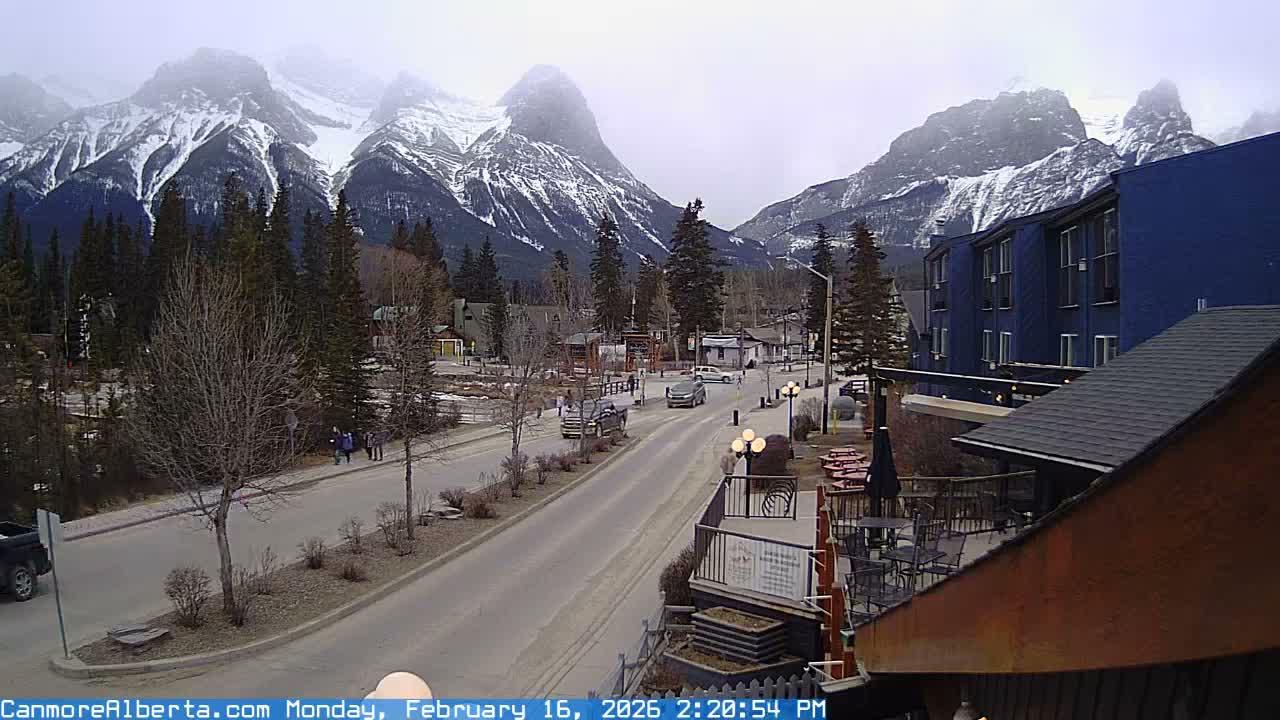 Canmore Mt. Lawrance Grassi & Ha Ling Peak View Live Cam - Canmore, Alberta's Rockies, Alberta, Canada