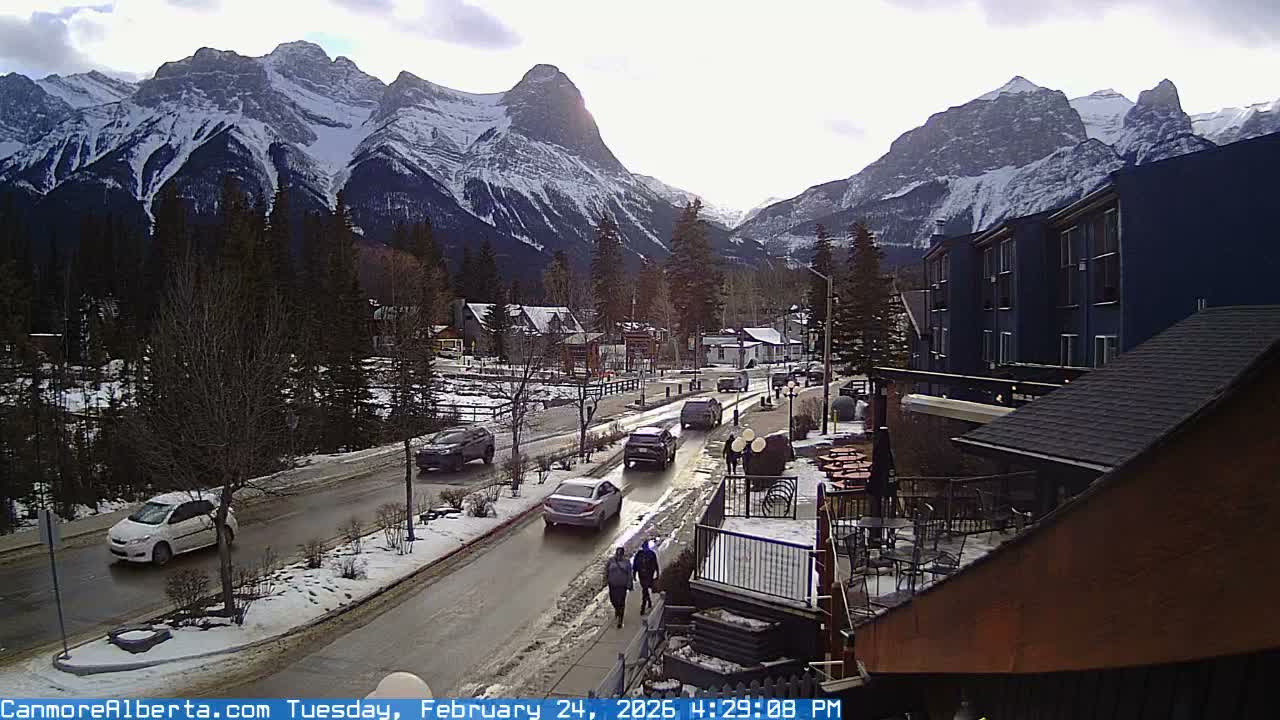 Canmore Mt. Lawrance Grassi & Ha Ling Peak View Live Cam - Canmore, Alberta's Rockies, Alberta, Canada
