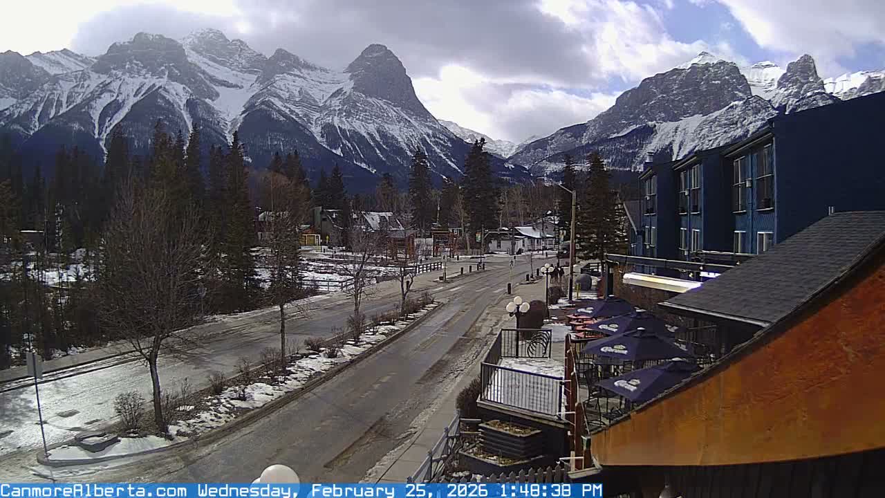 Canmore Mt. Lawrance Grassi & Ha Ling Peak View Live Cam - Canmore, Alberta's Rockies, Alberta, Canada