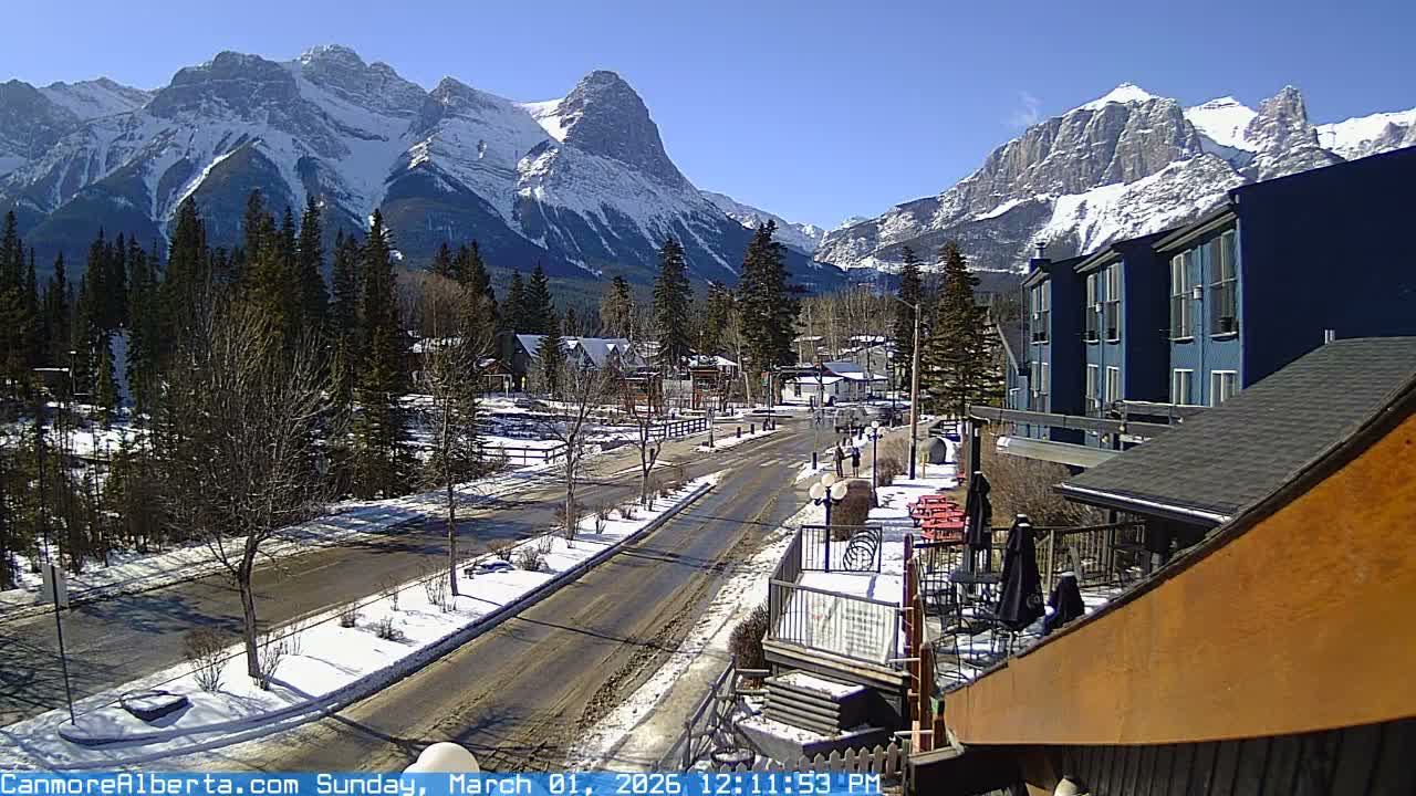 Canmore Mt. Lawrance Grassi & Ha Ling Peak View Live Cam - Canmore, Alberta's Rockies, Alberta, Canada