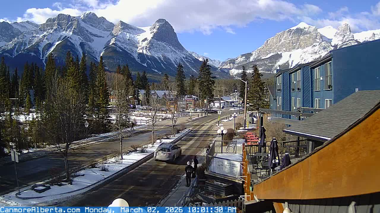 Canmore Mt. Lawrance Grassi & Ha Ling Peak View Live Cam - Canmore, Alberta's Rockies, Alberta, Canada