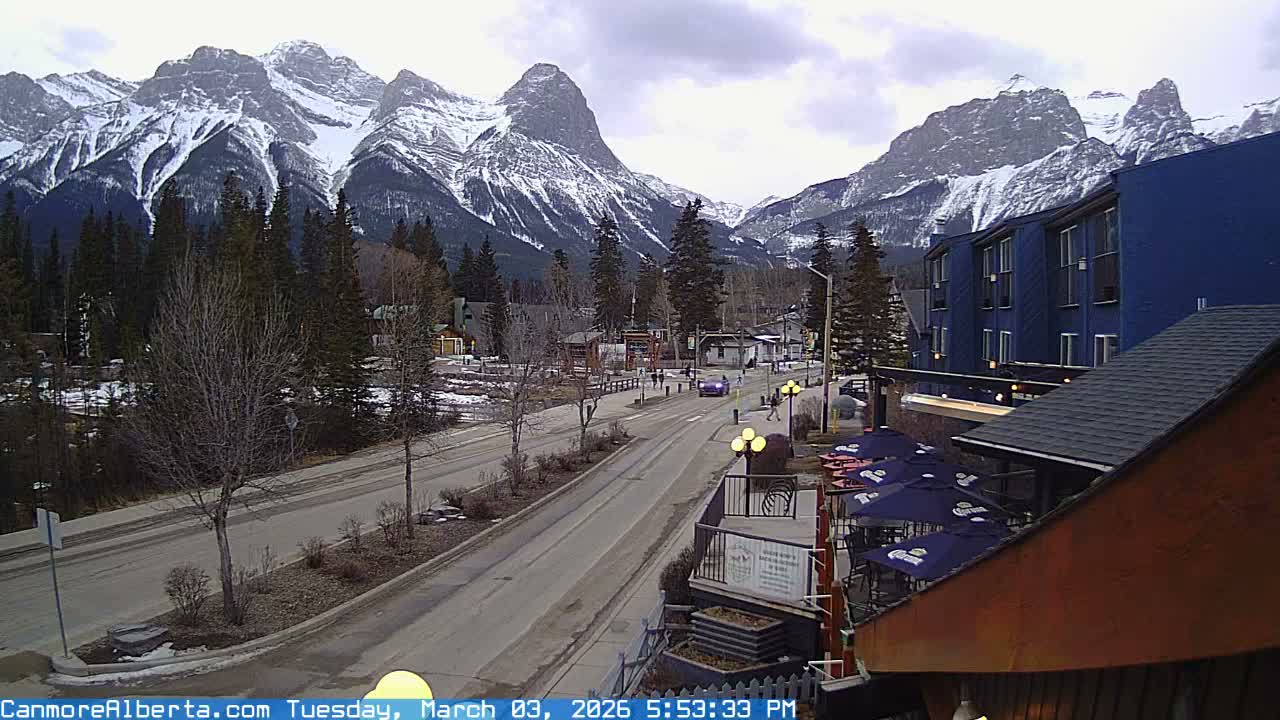 Canmore Mt. Lawrance Grassi & Ha Ling Peak View Live Cam - Canmore, Alberta's Rockies, Alberta, Canada