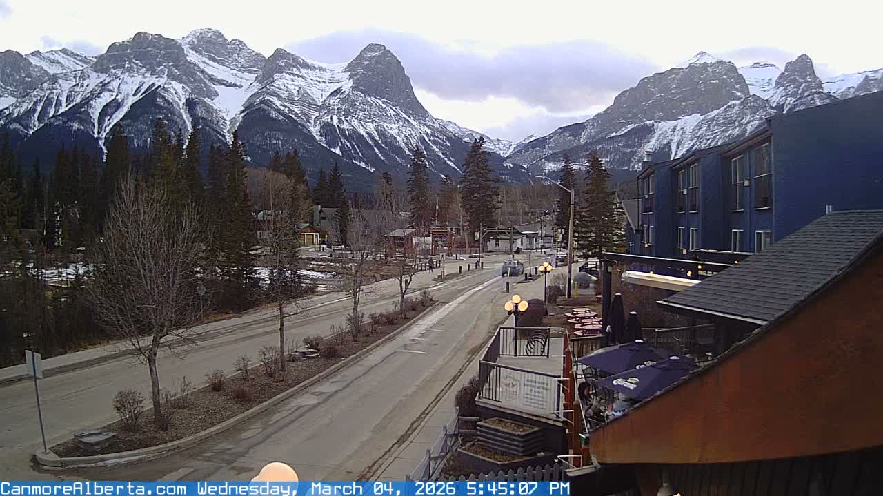 Canmore Mt. Lawrance Grassi & Ha Ling Peak View Live Cam - Canmore, Alberta's Rockies, Alberta, Canada