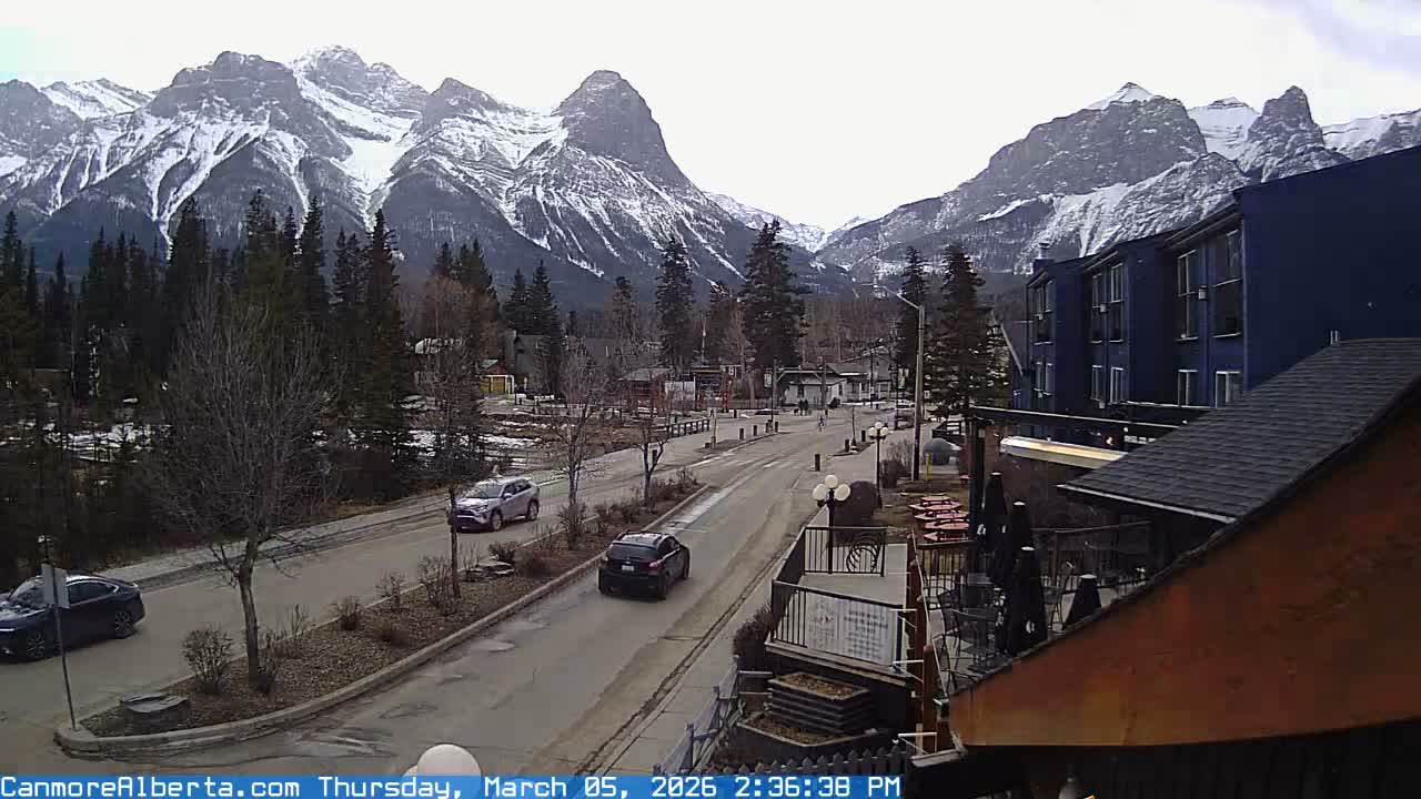Canmore Mt. Lawrance Grassi & Ha Ling Peak View Live Cam - Canmore, Alberta's Rockies, Alberta, Canada