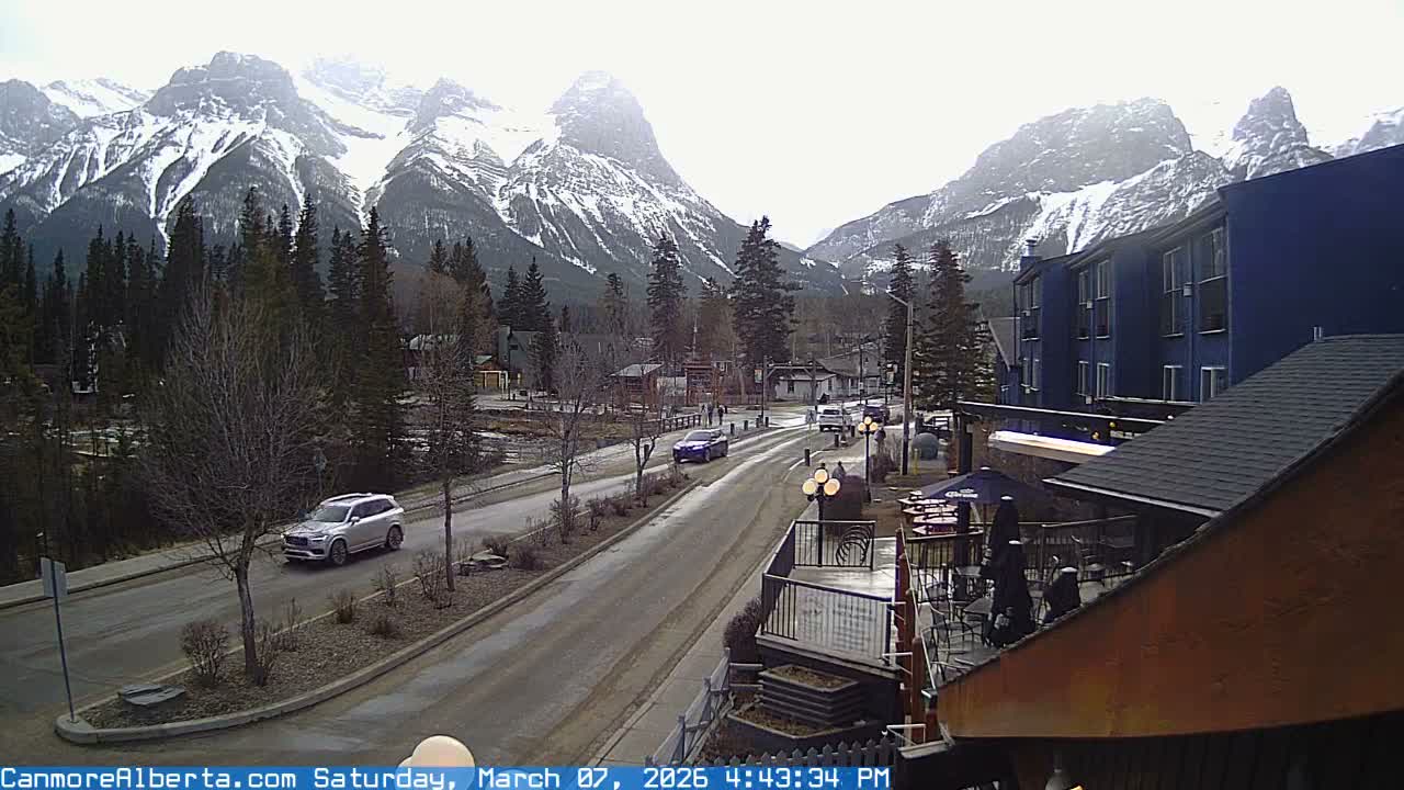Canmore Mt. Lawrance Grassi & Ha Ling Peak View Live Cam - Canmore, Alberta's Rockies, Alberta, Canada