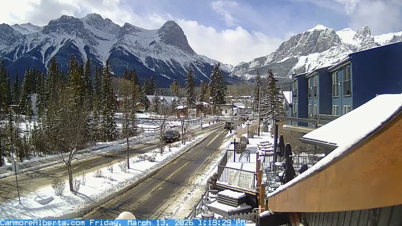 Canmore Mt. Lawrance Grassi & Ha Ling Peak View Live Cam - Canmore, Alberta's Rockies, Alberta, Canada
