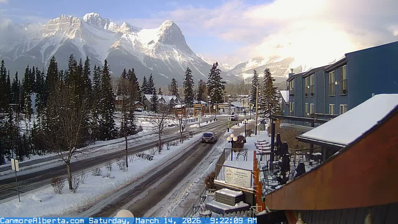 Canmore Mt. Lawrance Grassi & Ha Ling Peak View Live Cam - Canmore, Alberta's Rockies, Alberta, Canada