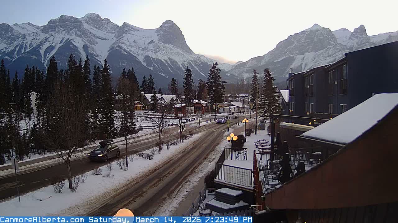 Canmore Mt. Lawrance Grassi & Ha Ling Peak View Live Cam - Canmore, Alberta's Rockies, Alberta, Canada
