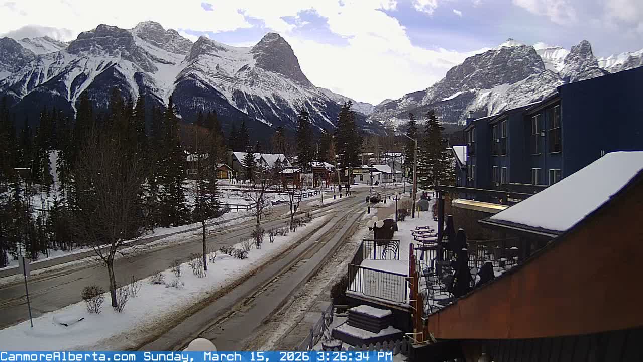 Canmore Mt. Lawrance Grassi & Ha Ling Peak View Live Cam - Canmore, Alberta's Rockies, Alberta, Canada