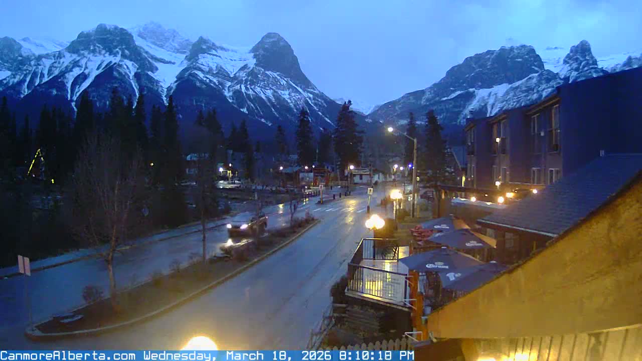 Canmore Mt. Lawrance Grassi & Ha Ling Peak View Live Cam - Canmore, Alberta's Rockies, Alberta, Canada