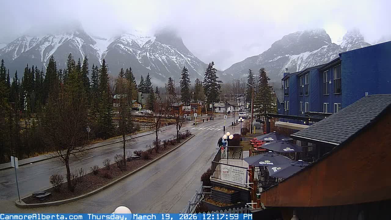 Canmore Mt. Lawrance Grassi & Ha Ling Peak View Live Cam - Canmore, Alberta's Rockies, Alberta, Canada