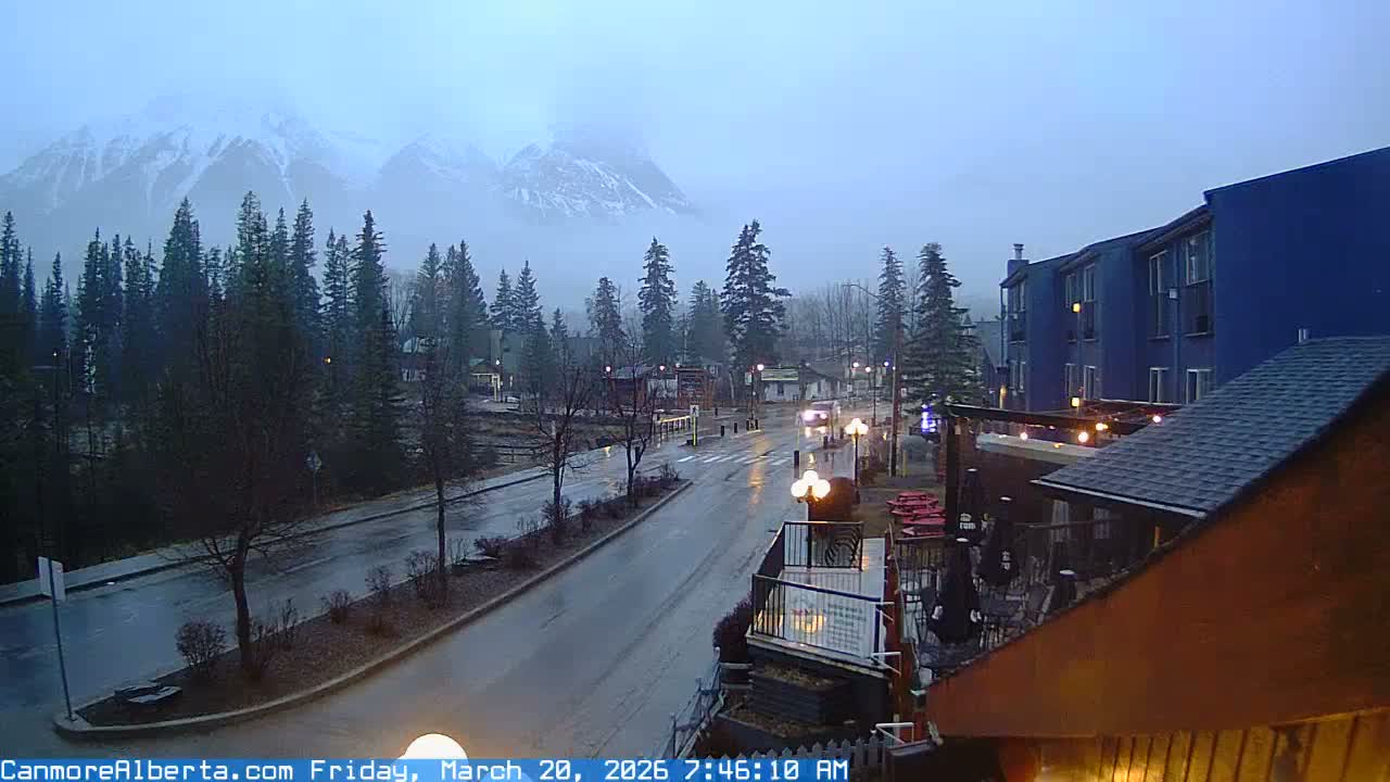 Canmore Mt. Lawrance Grassi & Ha Ling Peak View Live Cam - Canmore, Alberta's Rockies, Alberta, Canada