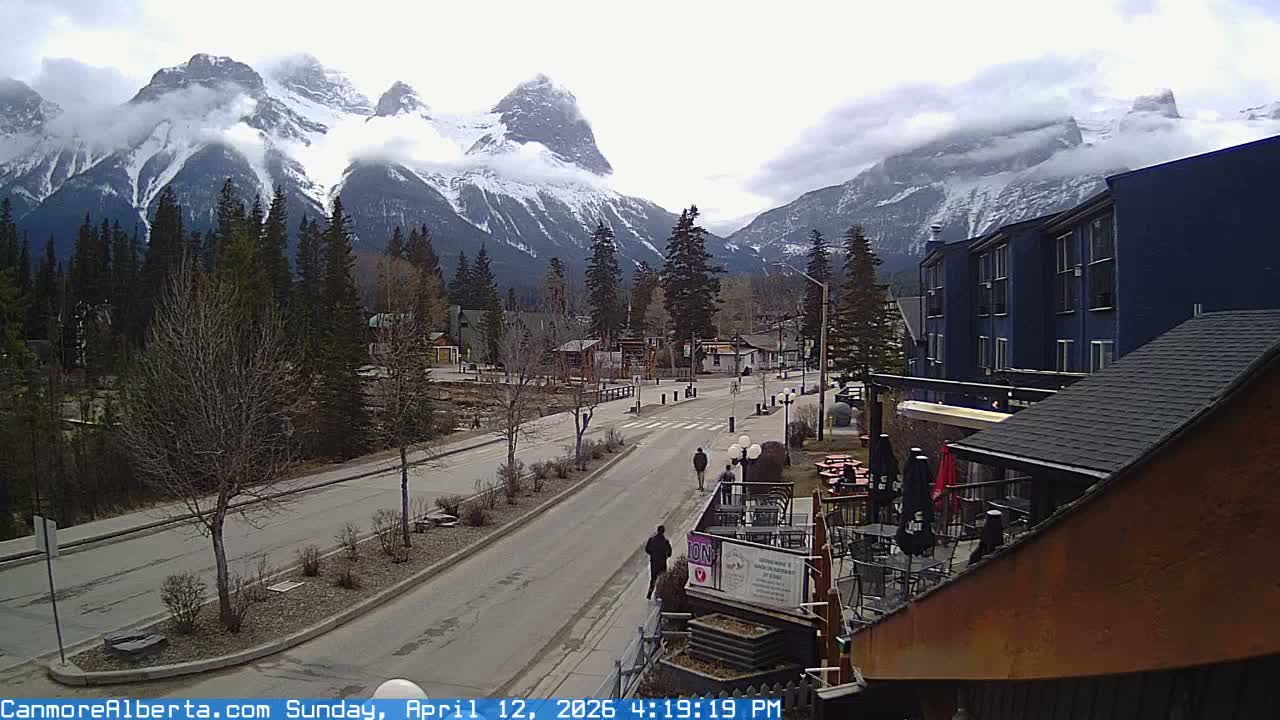 Canmore Mt. Lawrance Grassi & Ha Ling Peak View Live Cam - Canmore, Alberta's Rockies, Alberta, Canada