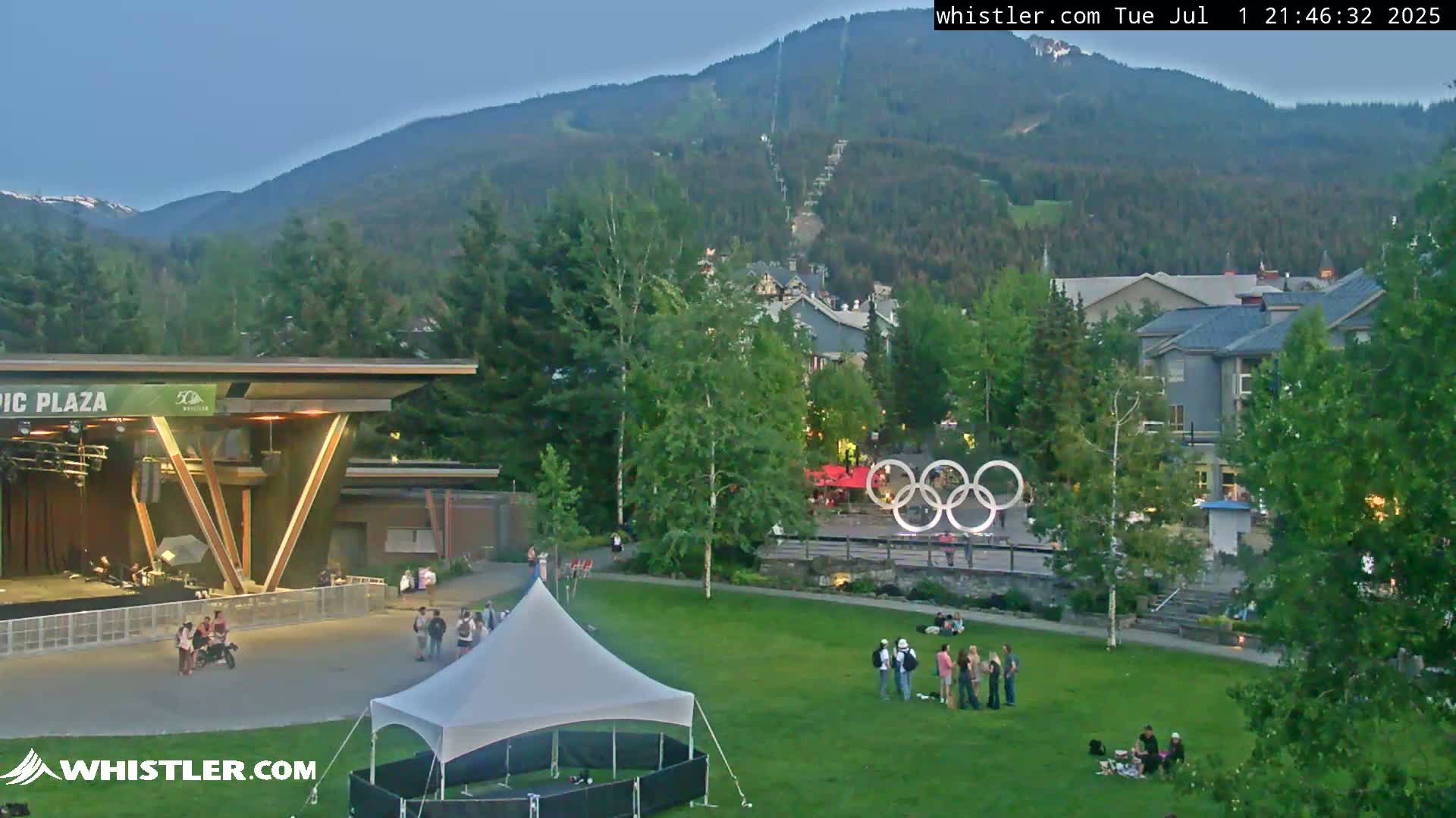 Whistler Downtown &  Olympic Plaza Live Cam - Whistler,  Squamish-Lillooet, Sea to Sky Country, Bristish Columbia, Canada