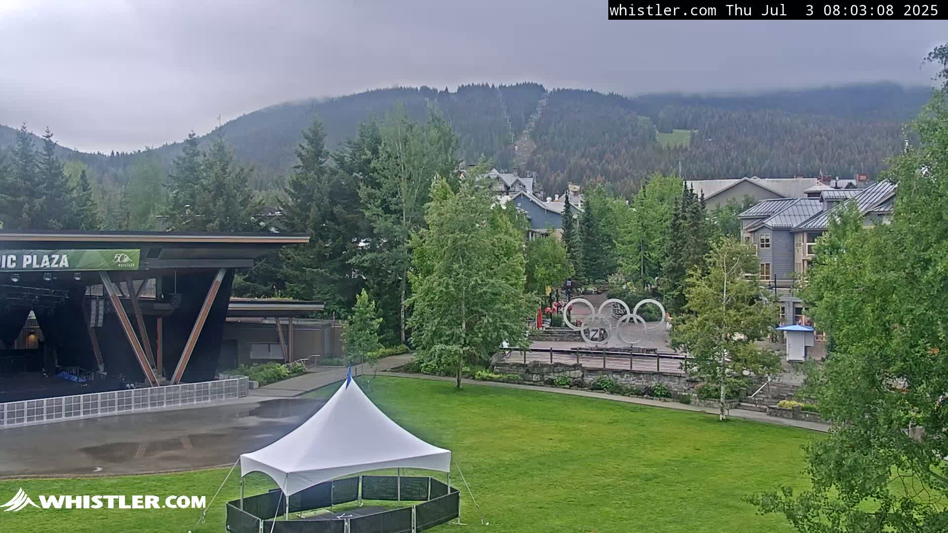 Whistler Downtown &  Olympic Plaza Live Cam - Whistler,  Squamish-Lillooet, Sea to Sky Country, Bristish Columbia, Canada