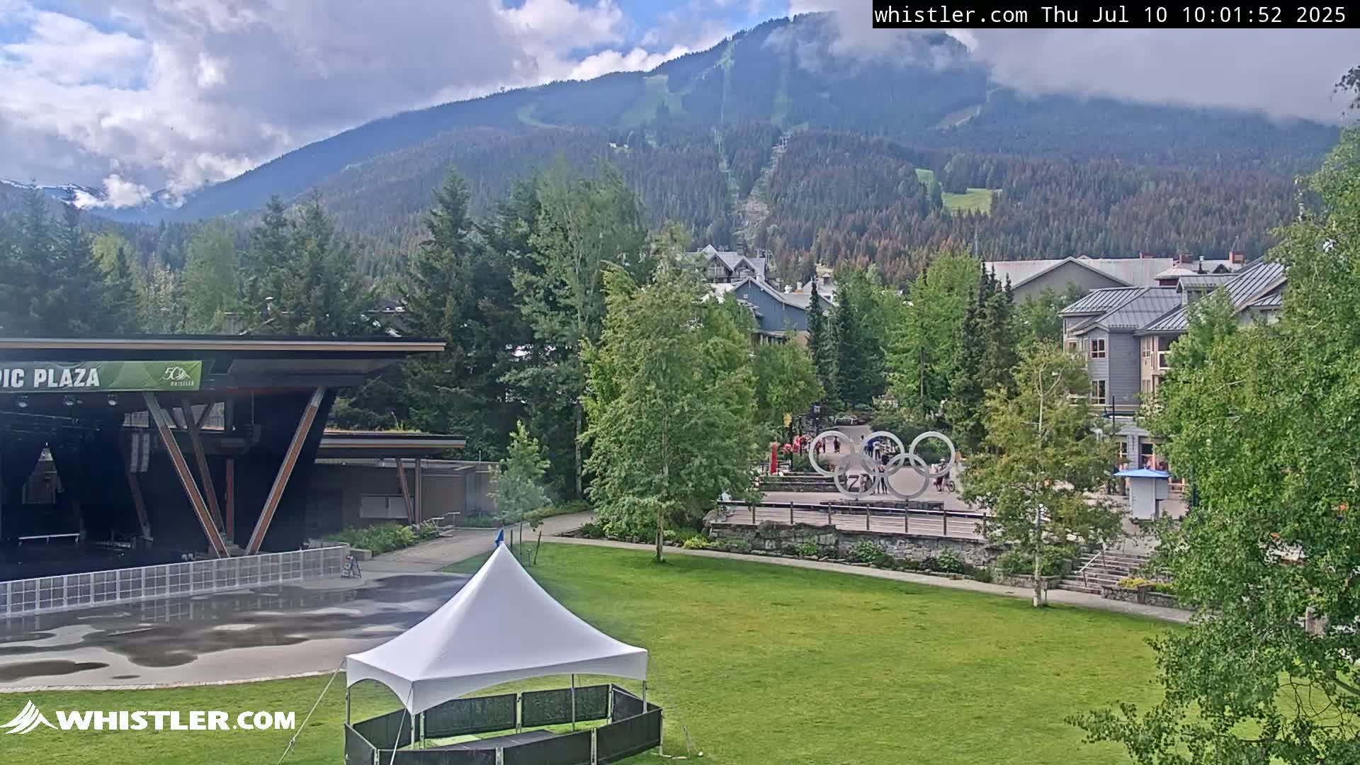 Whistler Downtown &  Olympic Plaza Live Cam - Whistler,  Squamish-Lillooet, Sea to Sky Country, Bristish Columbia, Canada