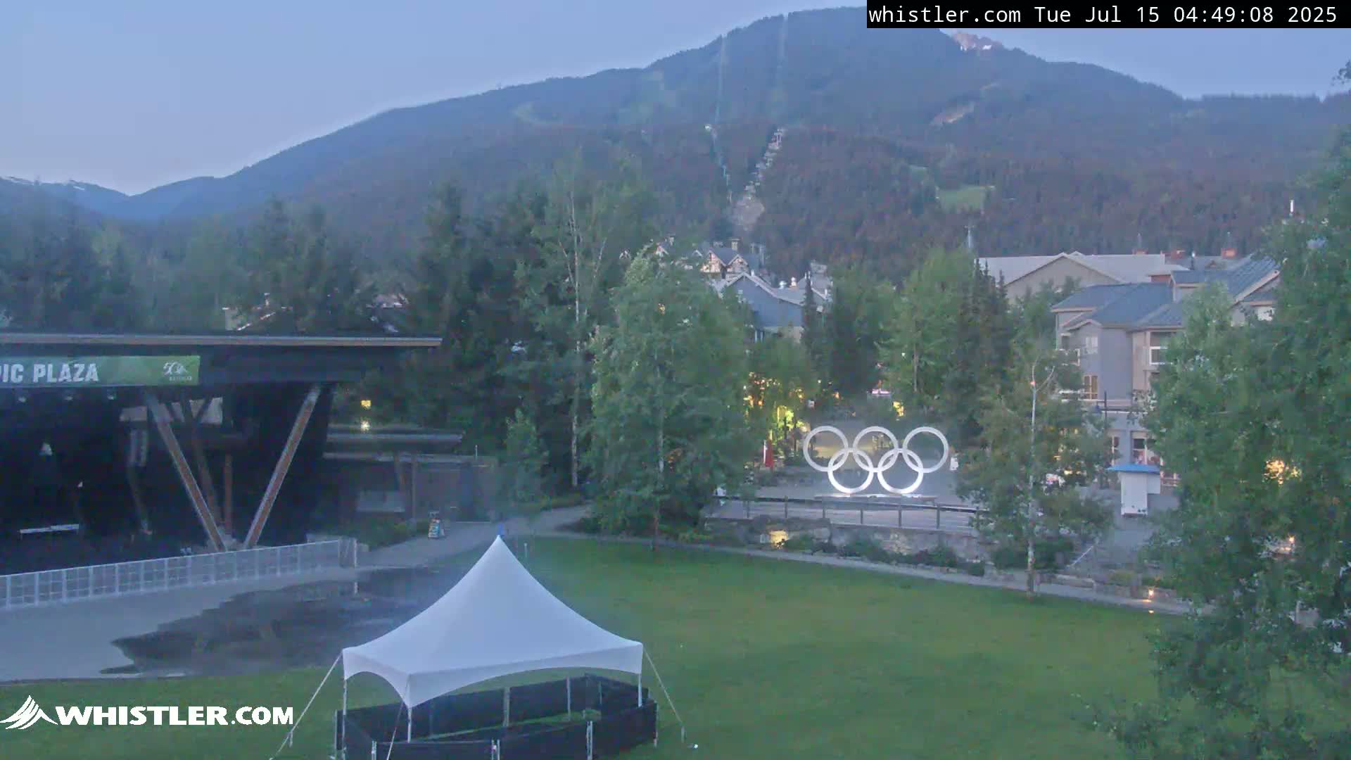Whistler Downtown &  Olympic Plaza Live Cam - Whistler,  Squamish-Lillooet, Sea to Sky Country, Bristish Columbia, Canada