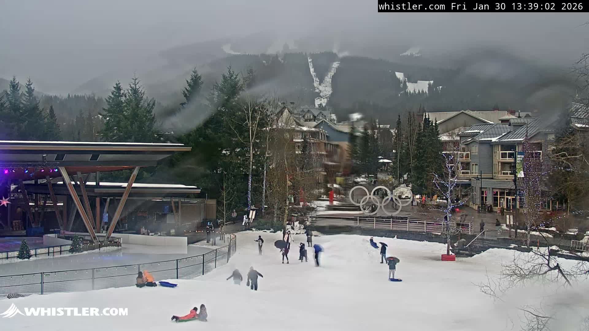 Whistler Downtown &  Olympic Plaza Live Cam - Whistler,  Squamish-Lillooet, Sea to Sky Country, Bristish Columbia, Canada