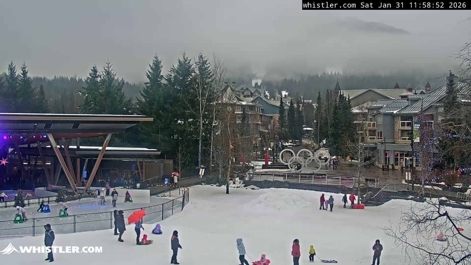 Whistler Downtown &  Olympic Plaza Live Cam - Whistler,  Squamish-Lillooet, Sea to Sky Country, Bristish Columbia, Canada