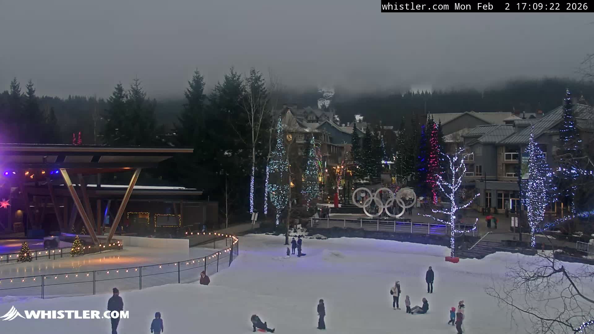 Whistler Downtown &  Olympic Plaza Live Cam - Whistler,  Squamish-Lillooet, Sea to Sky Country, Bristish Columbia, Canada