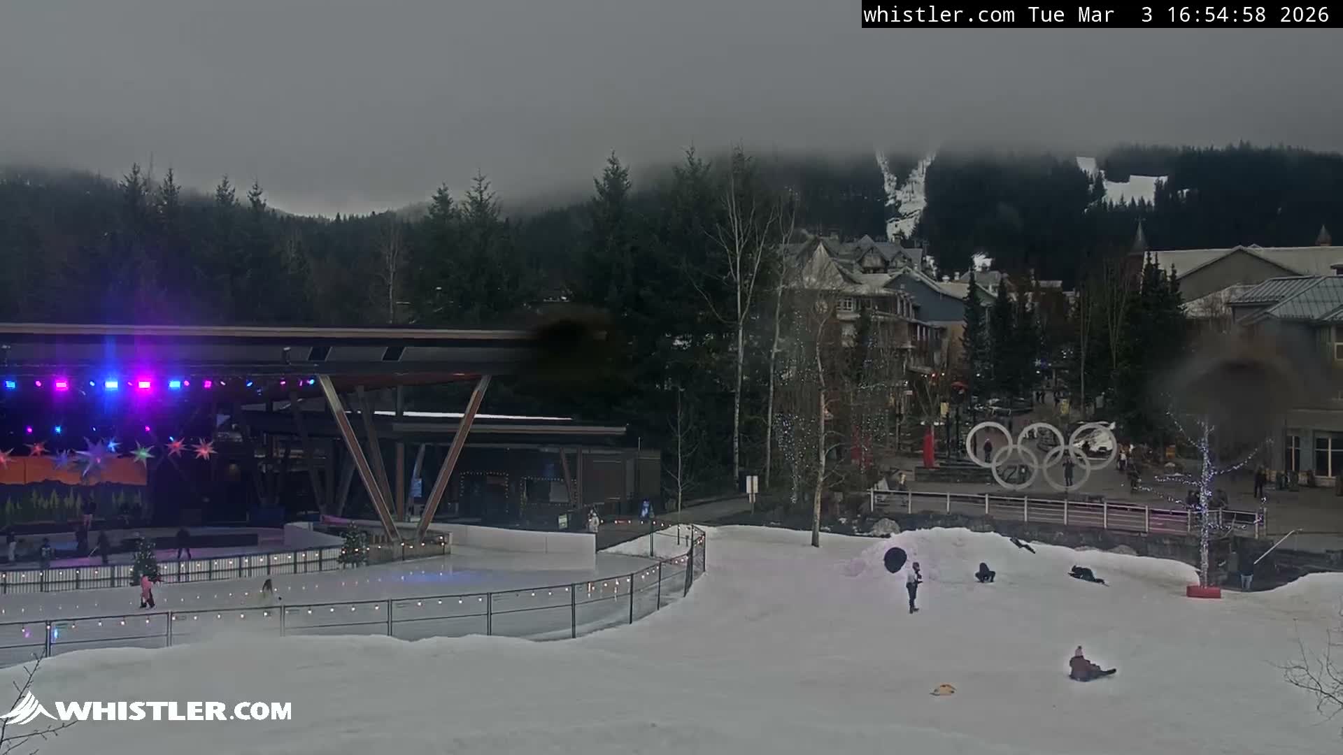 Whistler Downtown &  Olympic Plaza Live Cam - Whistler,  Squamish-Lillooet, Sea to Sky Country, Bristish Columbia, Canada