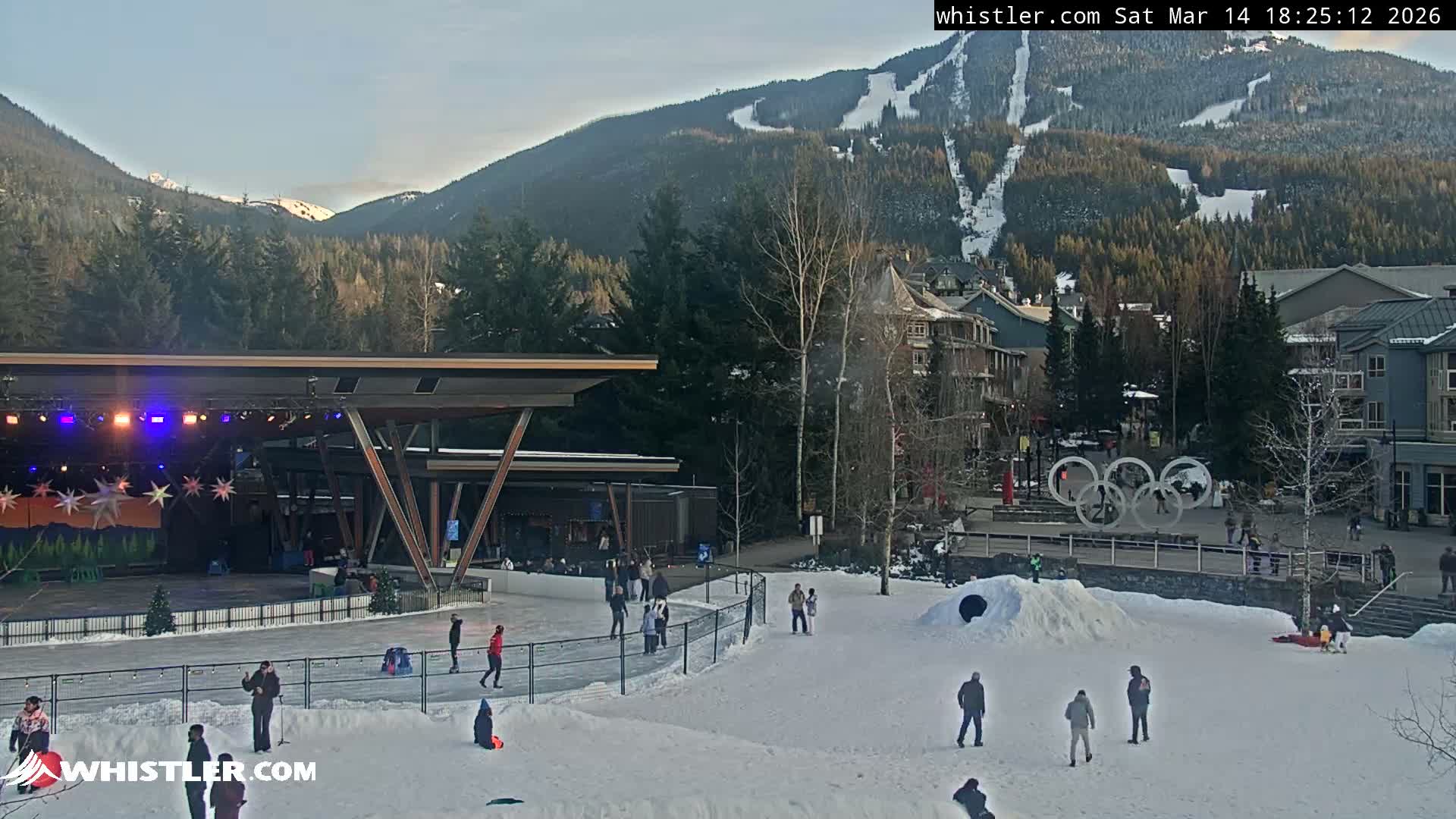 Whistler Downtown &  Olympic Plaza Live Cam - Whistler,  Squamish-Lillooet, Sea to Sky Country, Bristish Columbia, Canada