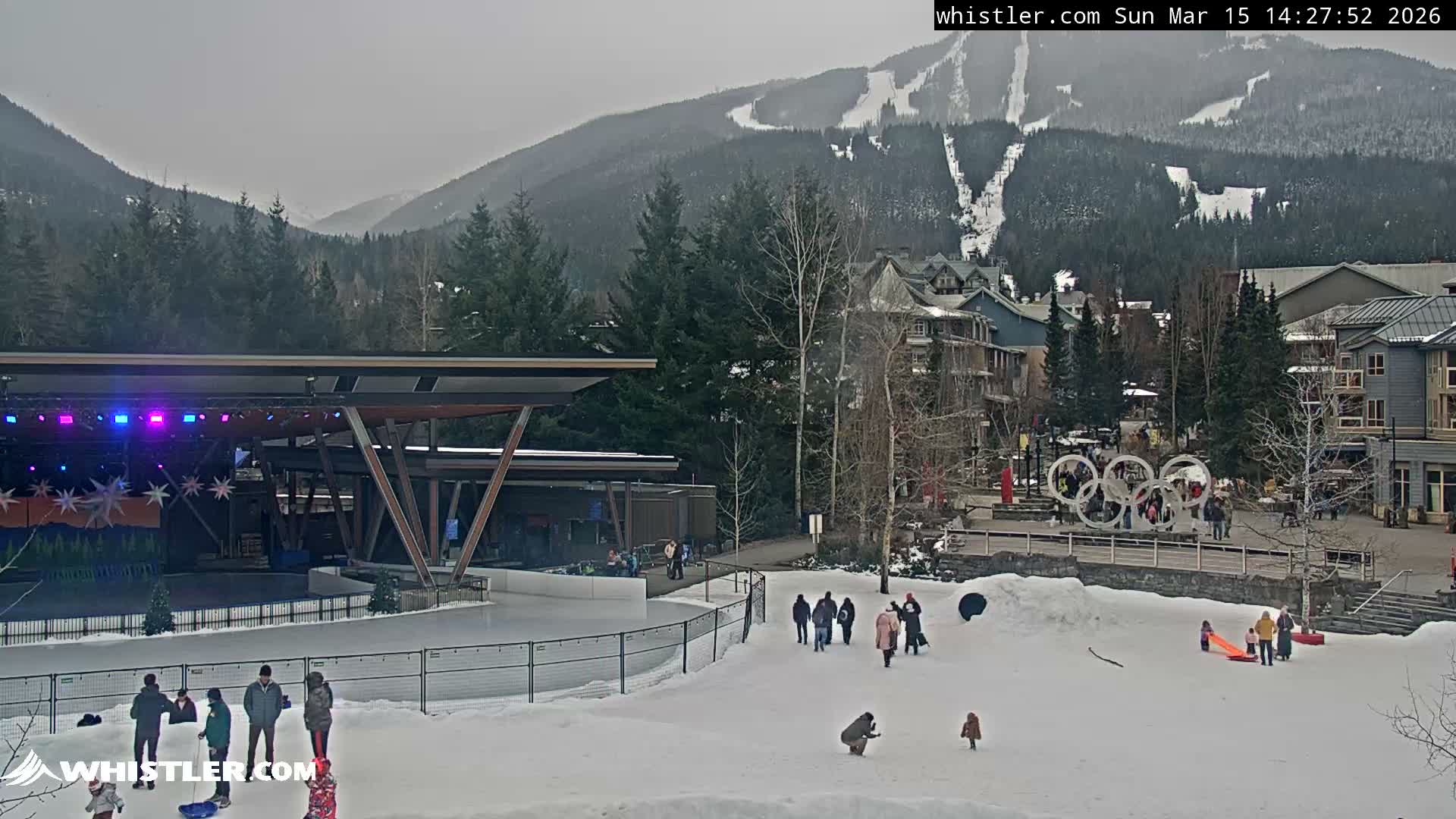 Whistler Downtown &  Olympic Plaza Live Cam - Whistler,  Squamish-Lillooet, Sea to Sky Country, Bristish Columbia, Canada