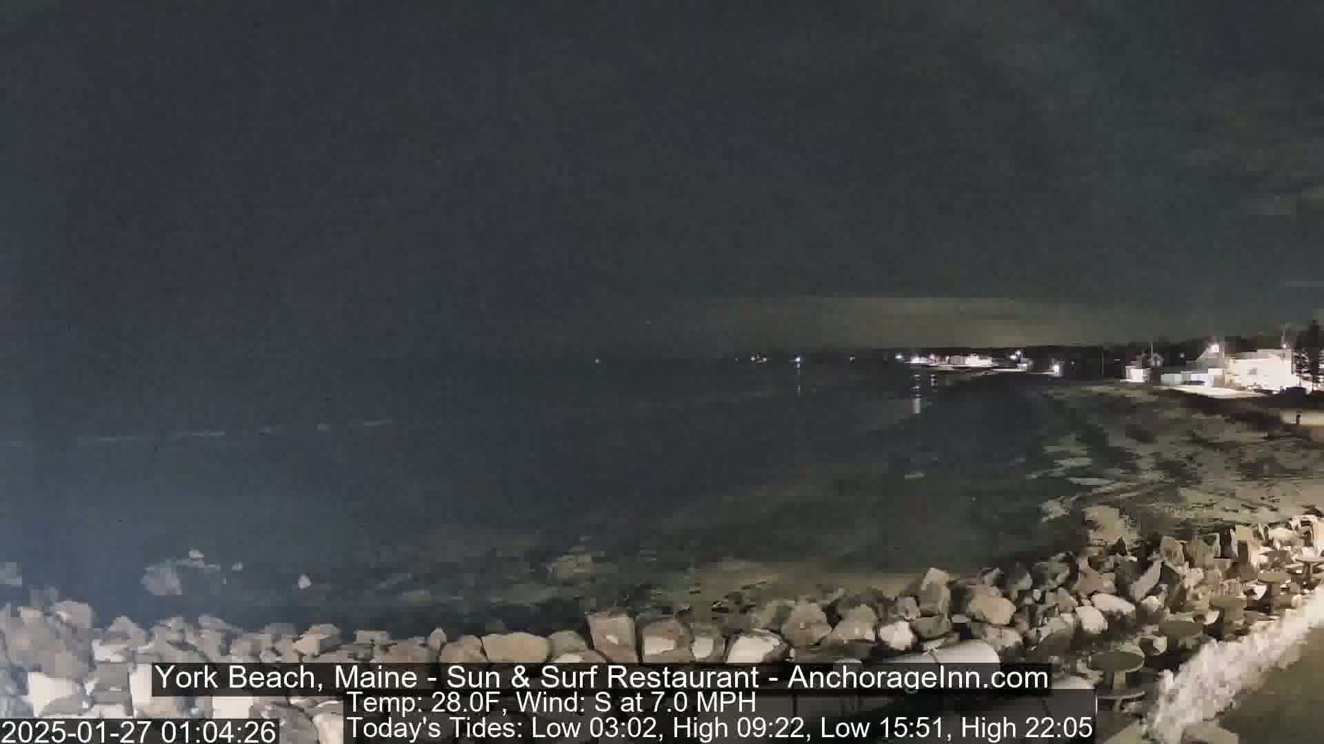 York Beach Surf Live Cam - Maine, USA