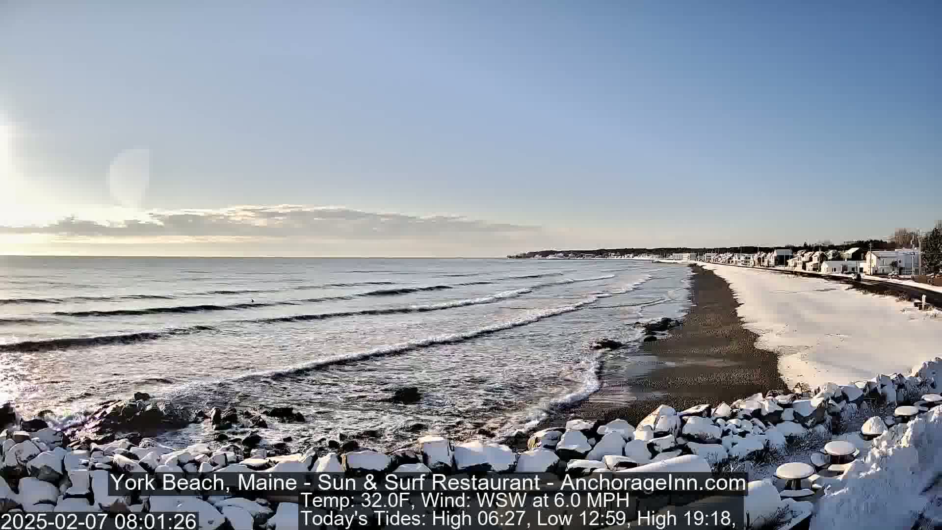 York Beach Surf Live Cam - Maine, USA