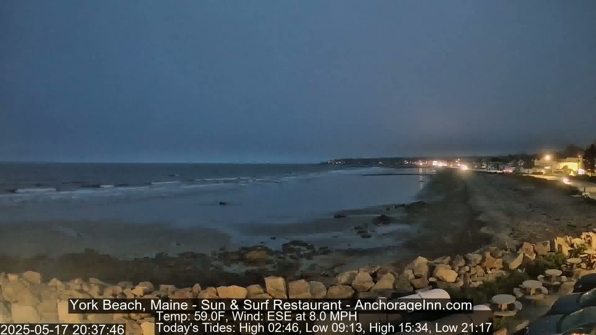 York Beach Surf Live Cam - Maine, USA