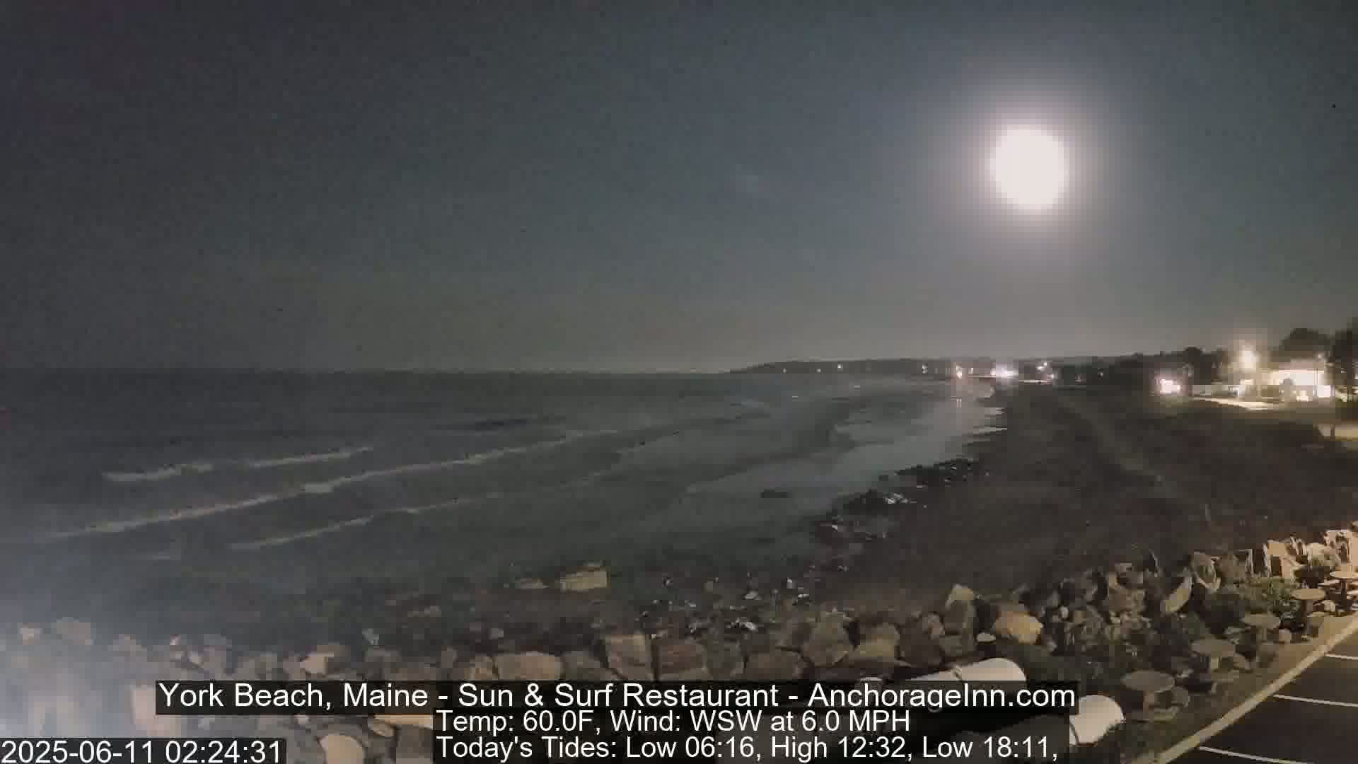 York Beach Surf Live Cam - Maine, USA