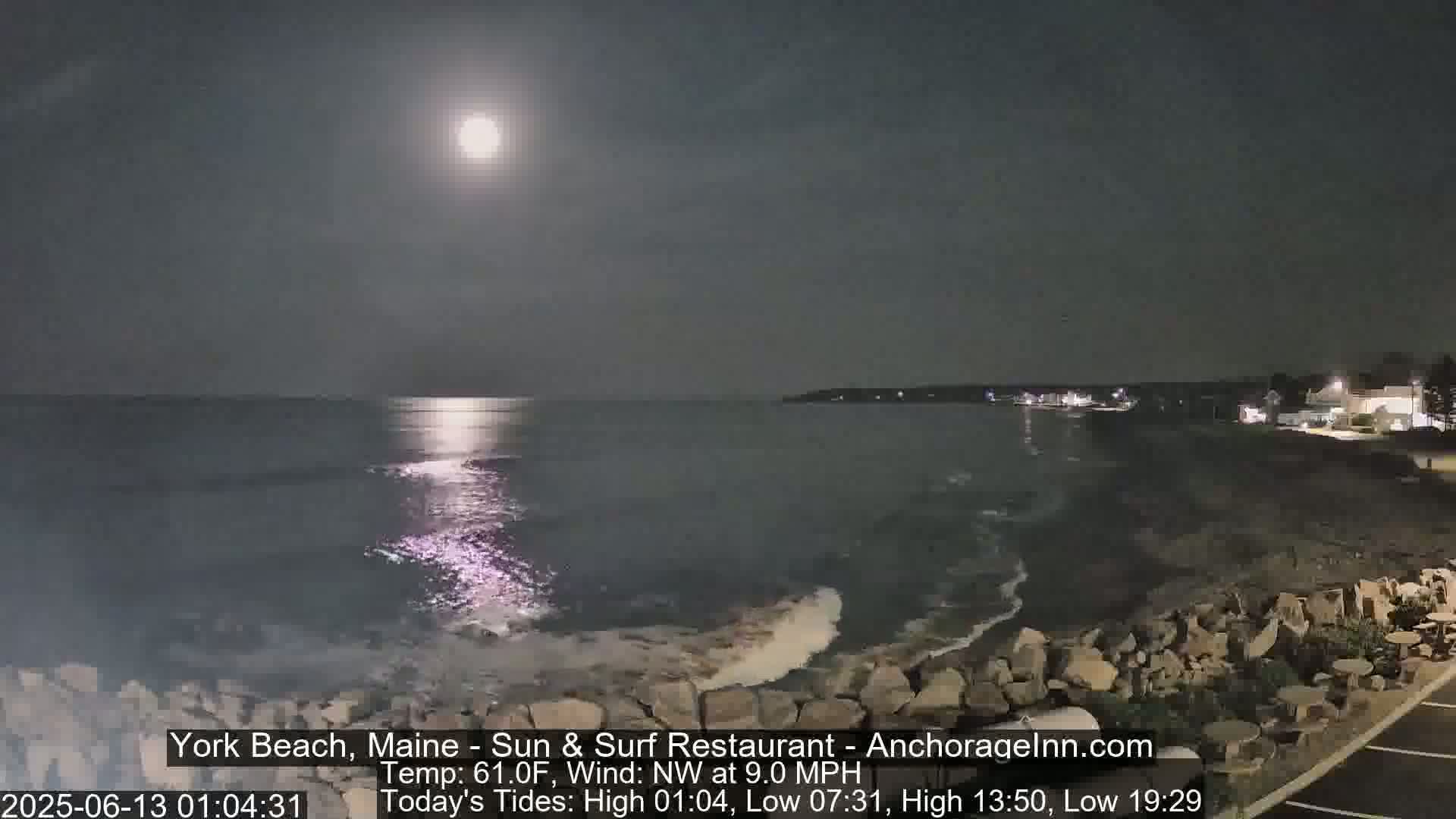 York Beach Surf Live Cam - Maine, USA