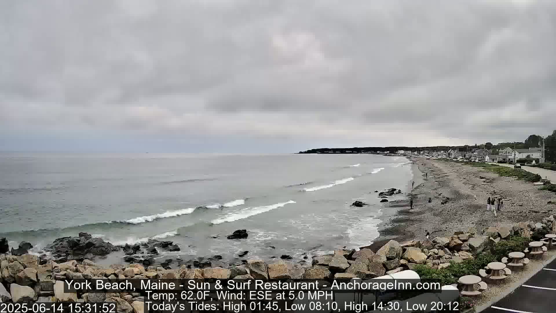 York Beach Surf Live Cam - Maine, USA